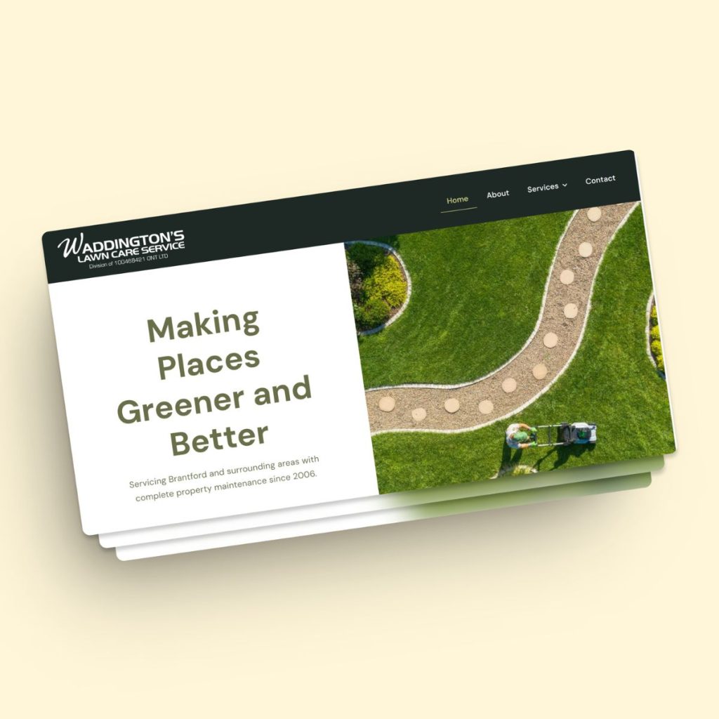 Waddington’s Lawncare 2 Waddington'S Lawn Care Services Homepage Displayed On A Desktop