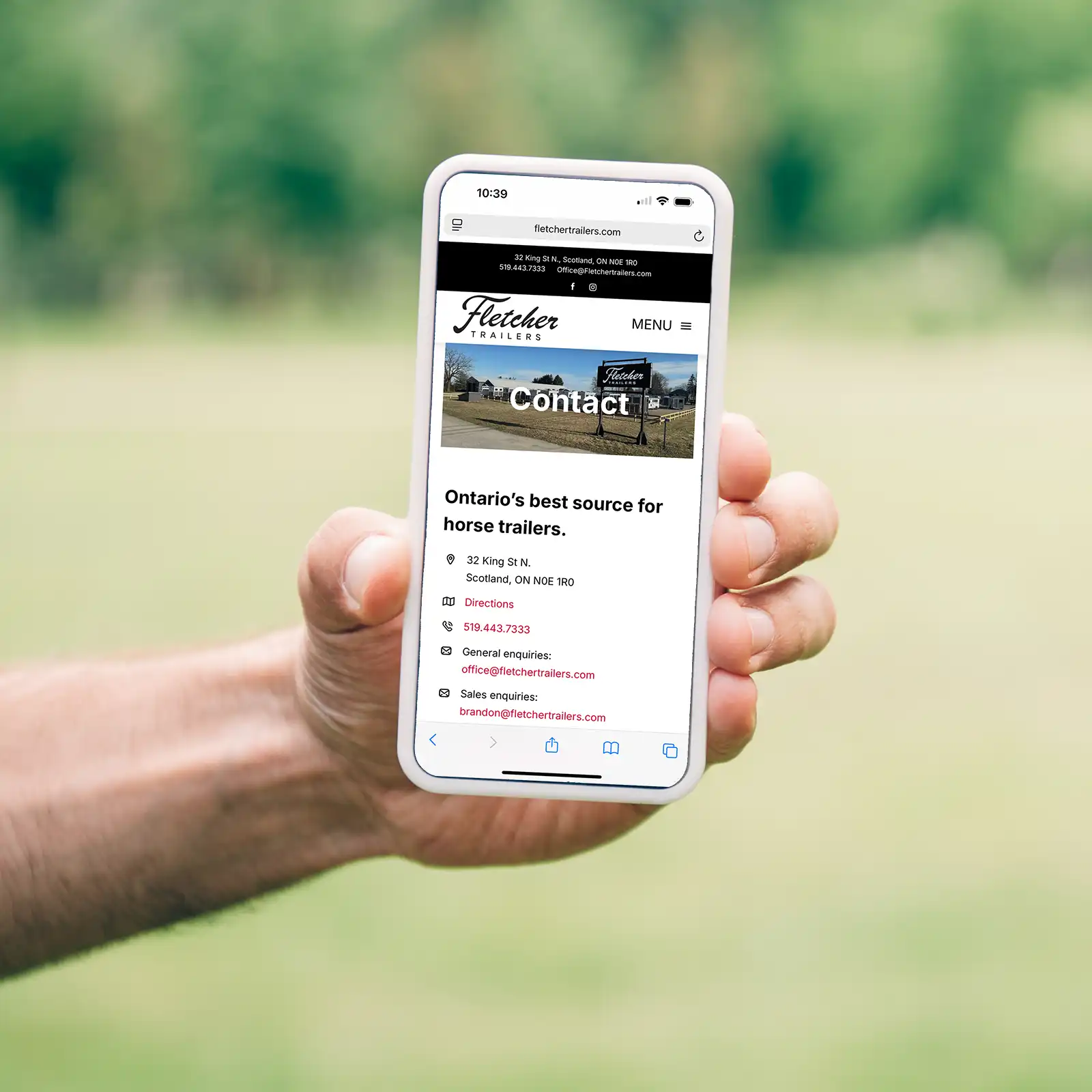 Fletcher Trailers websiteredesign by Smashing Pixels mobile view
